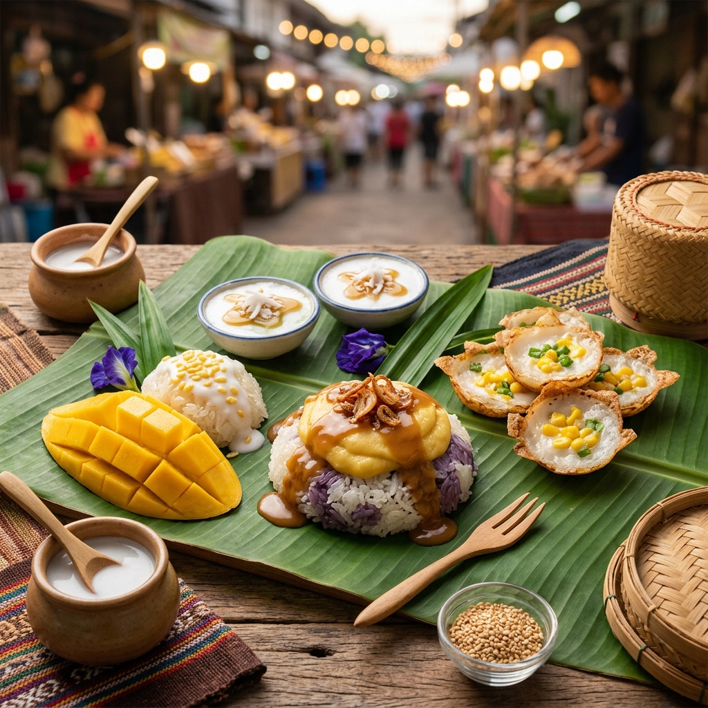 Traditional Lanna Mango Sticky Rice