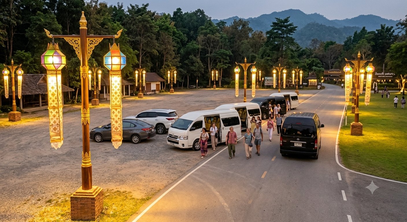 VIP shuttle vans service and parking grounds
